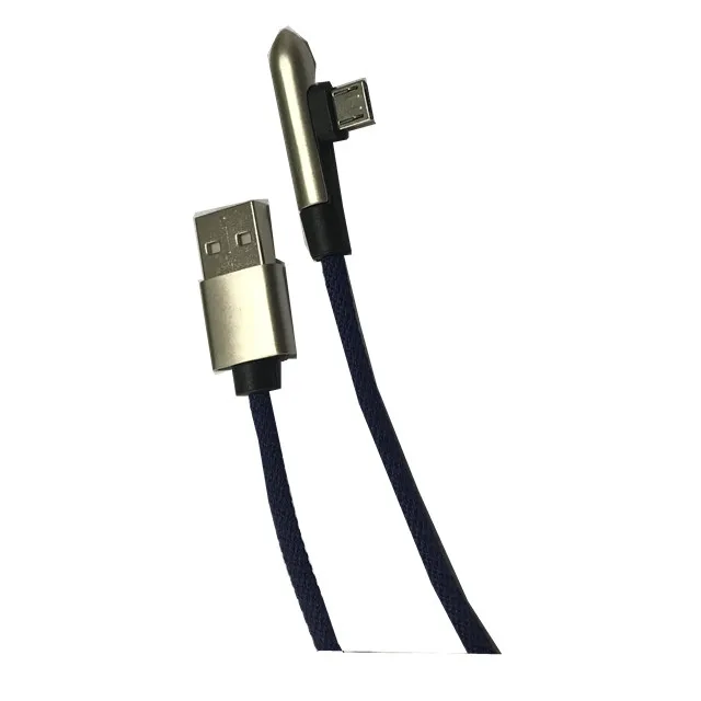 

90 degree L shape Metal Braid Micro usb 5pin cable