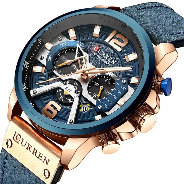 

CURREN Watch Men 8329 Top Brand Military Chronograph Watches Men Wrist Luxury Quartz Waterproof Wristwatches Relogio Masculino, 5-colors