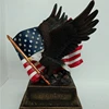 HOT SELLING FAST DELIVERY POLYRESIN BLACK BRONZE FLYING EAGLE IN GOD WE TRUST WITH AMERICA FLAG STATUE