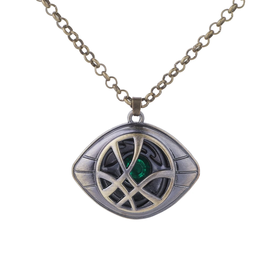 

new arrival Marvel movie Dr. Strange luminous necklace, wholesale Doctor Strange Eye of Agomoto necklace for Marvel fans/, Green light ,blue light