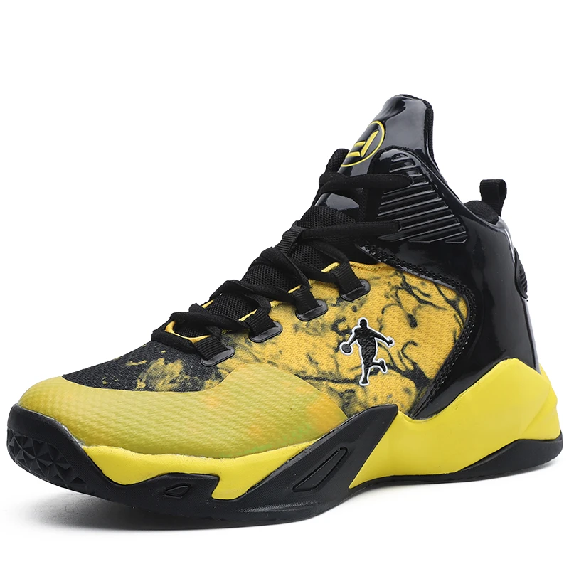 

Hot Selling Street Style Fashion High Top Wear Resistant Professional Women Sports Shoes Mens Basketball Sneakers, Red,yellow,black