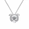 Fashion Jewelry Animal Pig Pendant Korea Necklace Zircon Jewellery 925 Sterling Silver Diamond Pendant Necklace For Women