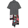 OEM Women Patchwork Plaid Turn-down Collar Dress