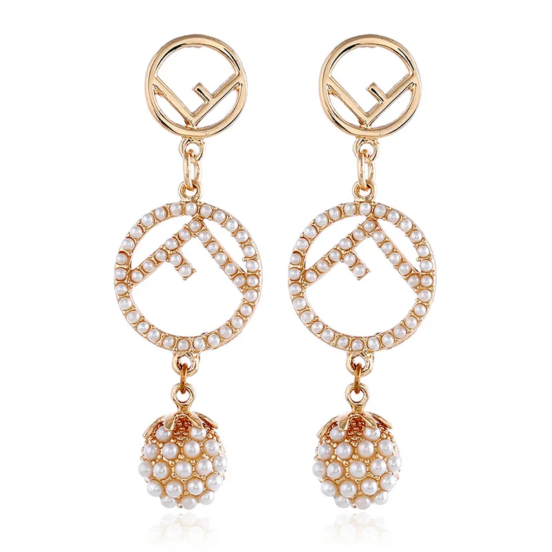 

Elegant Womens Party Jewelry Rhinestone Tassels Dangle Earrings Pendant Pearl Personality Earrings