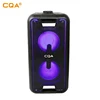 CQA new 2019 super hotselling dual 8" karaoke portable battery powered speaker with led light
