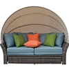 Outdoor Furniture Garden Rattan Daybed Sun lounge Patio with Canopy Daybed Sofa
