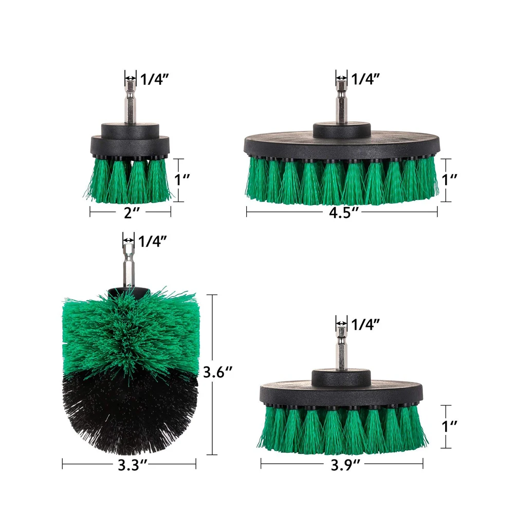 

Electric Drill Bathroom Cleaning Scrubbing Brush 4 pcs set, White;red;grey;balck;green;etc