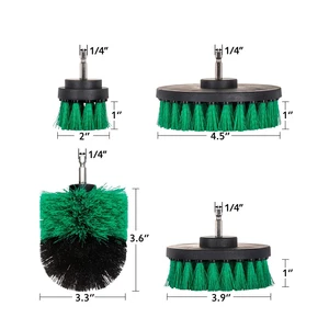 Image of Electric Drill Bathroom Cleaning Scrubbing Brush 4 pcs set