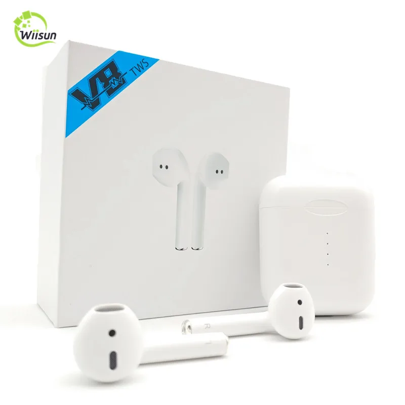 V8 TWS Wireless Earphones Mini Headset With Pop-ups Window Blue tooth V5.0 Touch control earbuds