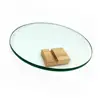 12mm round clear tempered glass top dining table with polished edge