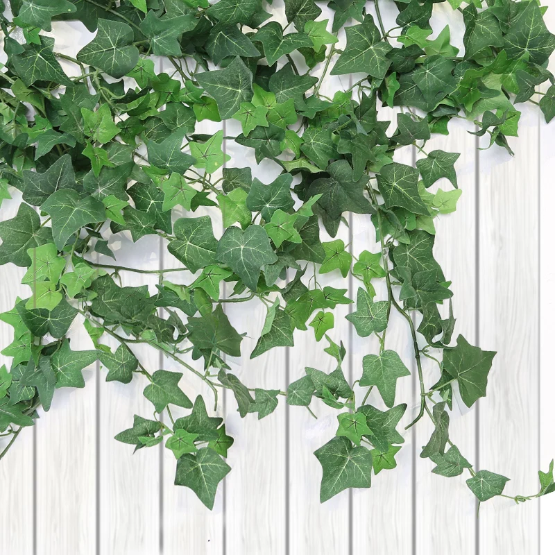 

Wall Hanging Plant Decoration Artificial Ivy Leaves Greenery Garland Fake Ivy Vine for Wedding Garland, Dark green