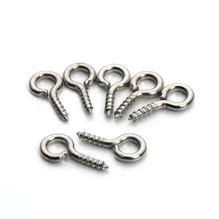 

Free Shipping 4x10mm Gold Silver Eyepins Hooks Eyelets Threaded Metal Pendant Clasps Mini Screw Eye Pin For DIY Jewelry Making