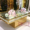 Wedding design 8 seater rectangle mirror glass indonesian dining table