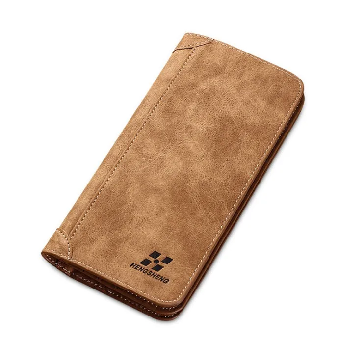 

Leisure HOT SALE Fashion long pu Grind arenaceous card mens purse wallet, Black/coffee/light grey