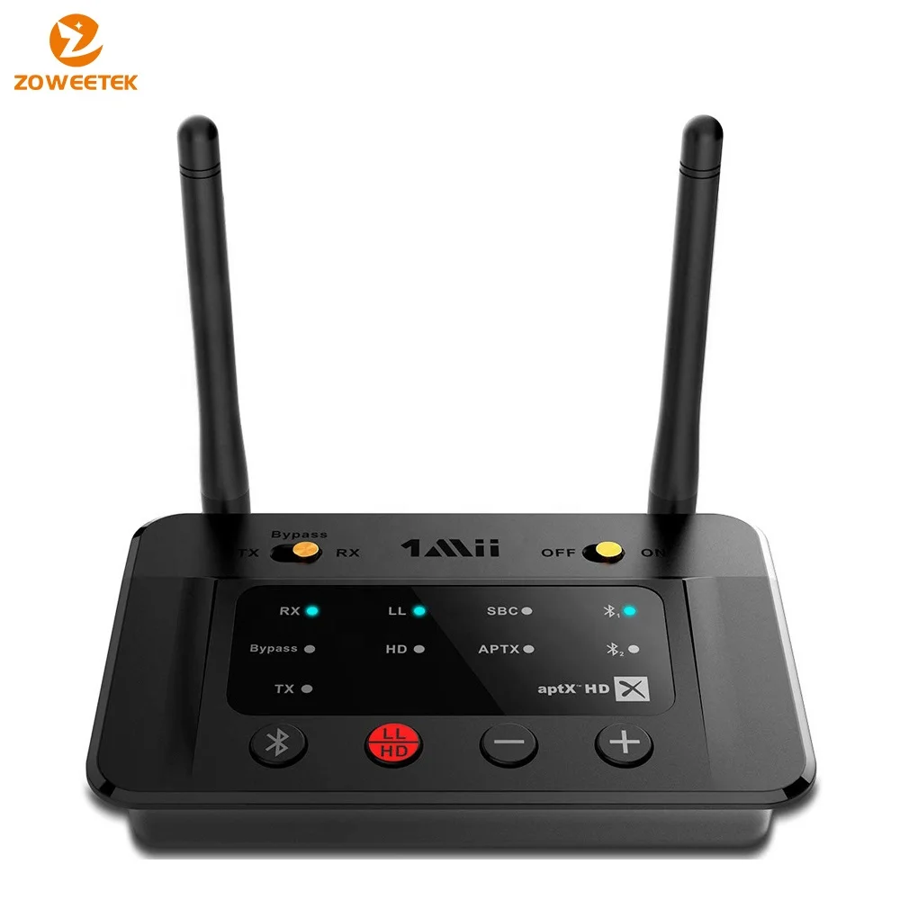 

1Mii B03Pro Long Range Bluetooth 5.0 Transmitter Receiver Bluetooth Audio Adapter Bluetooth Transmitter for TV PC Home Stereo, Black color