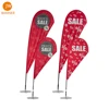 Custom advertising polyester feather flag and teardrop flag banner printing with beach flag base for events