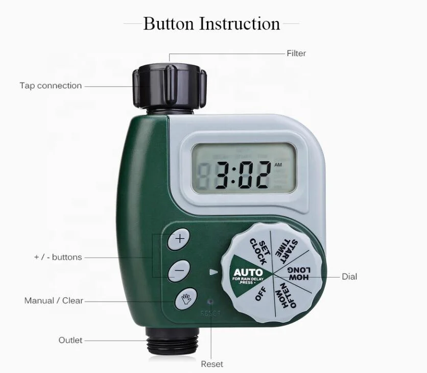 

Garden Watering Timer Ball Valve Automatic Electronic Water Timer Home Garden Irrigation Timer Controller System, Green