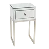 wholesale factory manufacturing 1-drawer glass mirrored bedside table