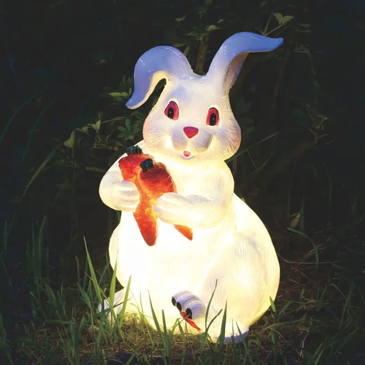 
Wholesale FRP outdoor garden landscape christmas 3D rabbit led artificial animal 