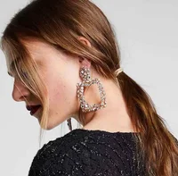 

ZA fashion big diamond earrings