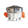 Low profile flow through lumps scalping vibrating screen for icing sugar