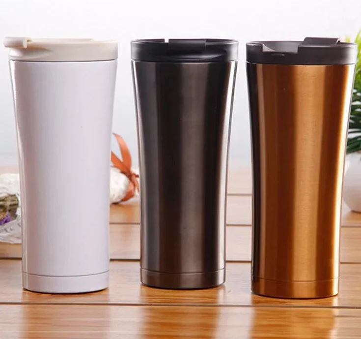 

Double wall stainless steel vacuum travel tumbler coffee mug / cup with leak proof locking lid