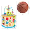 Multifunction wood wire bead maze box game roller coaster game wooden colorful toys