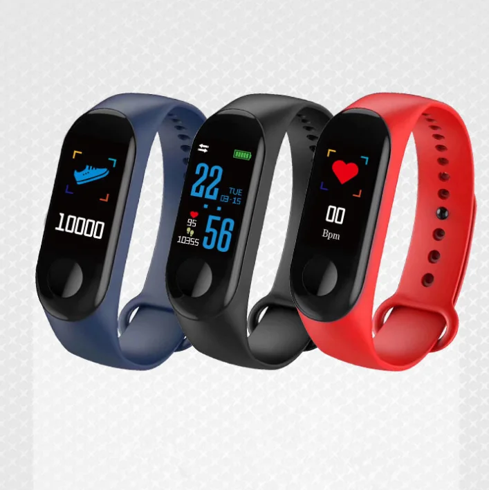 

New M3 Smart Bracelet IP67 Waterproof Fitness Watch Bluetooth Smartband Health Wristbands Fitness Tracker Smart Band, Black