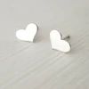 New Fashion Design Stainless Steel Heart Stud Earrings Unique Studs