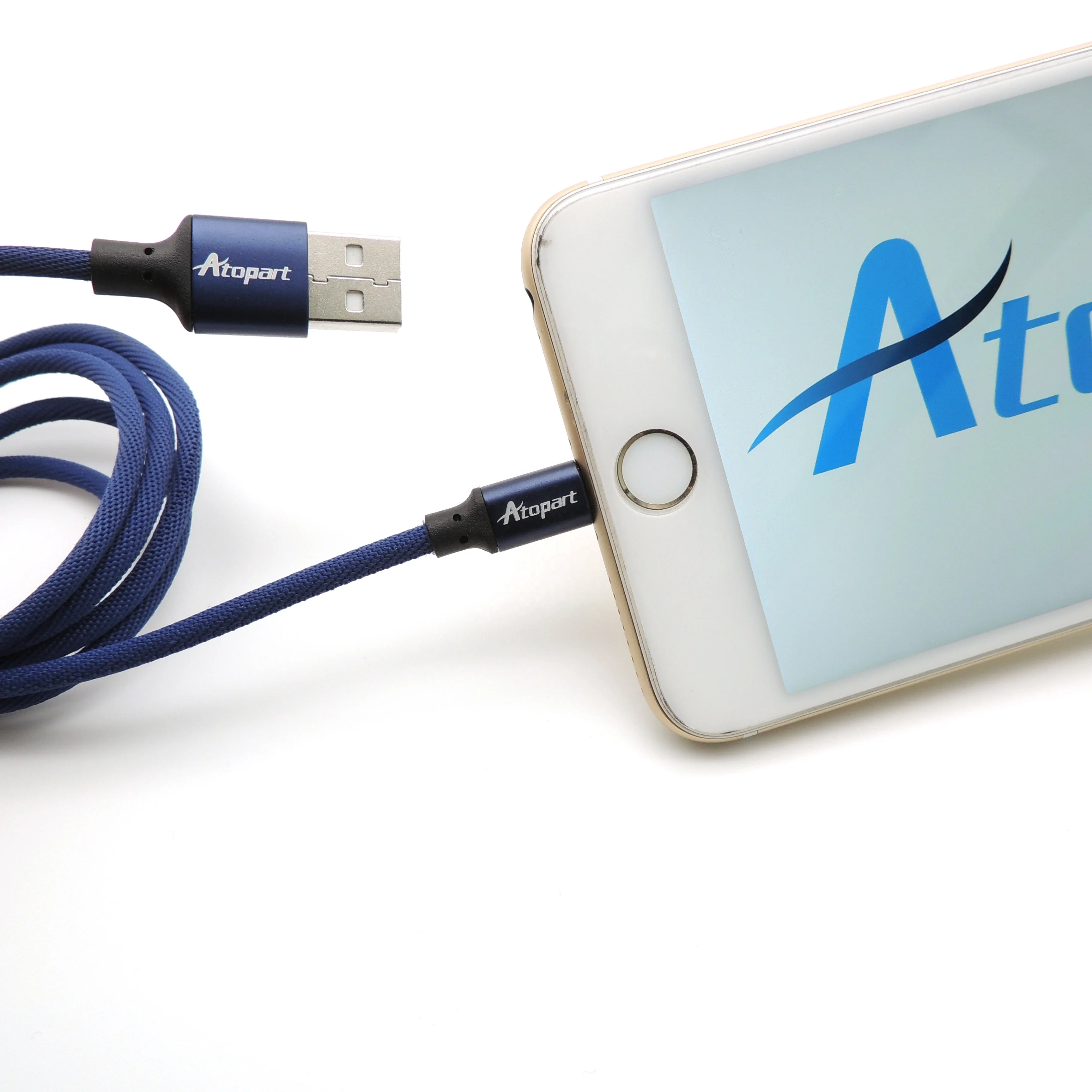 

Free shipping wholesale nylon cloth braided aluminium alloy phone fast charging data cable and sync cable for iphone models