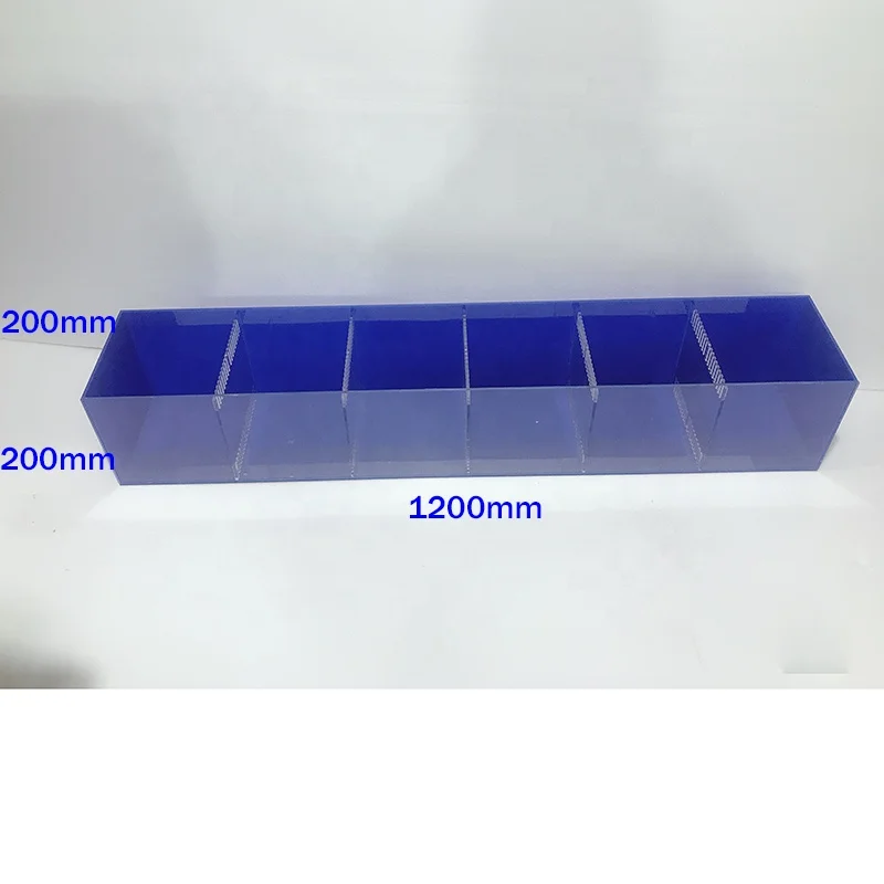 

Custom Long Blue Color fish tank With divider Can Remove Acrylic Fish aquarium Container Aquariums Fish Tanks Glass Acrylic, Blue+clear