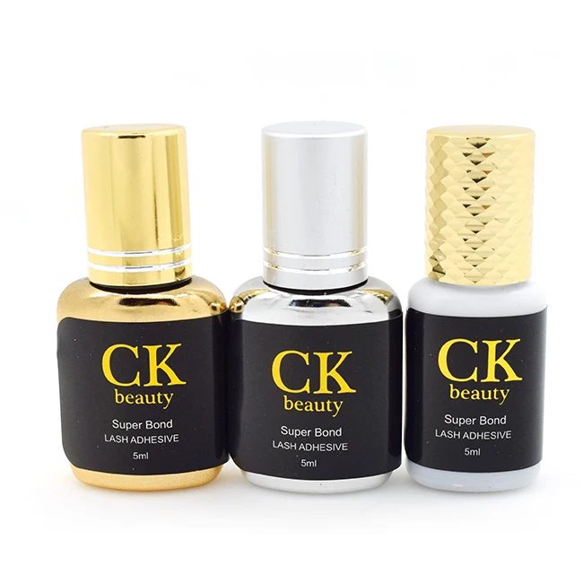 

Private label high quality S+ 1 -2s dry adhesive eyelash extension glue in luxury gold package, Black
