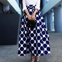 

Latest Design Fashion Umbrella Polka Dot Printing Women Long High Waist Skirts