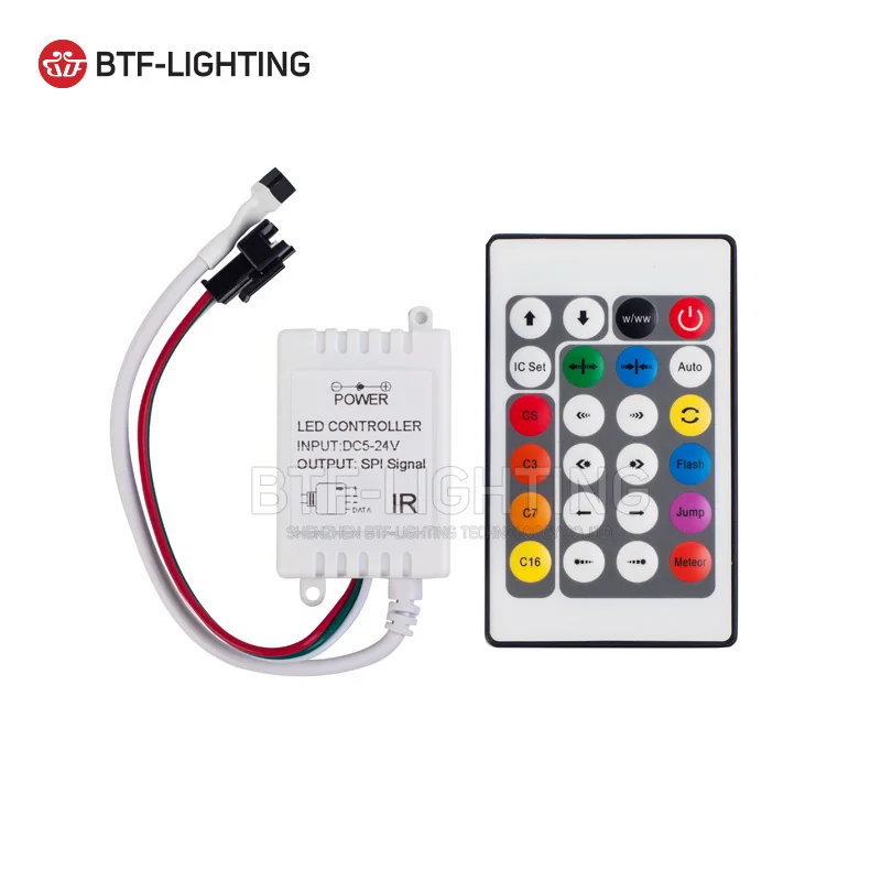 Multifunction ws2812 ws2813 used 24key led strip IR controller