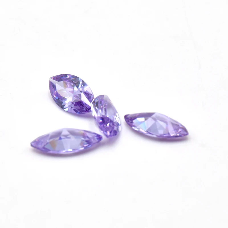 

Thriving Gems Brilliant Cut Marquise Loose Violet Gemstone Zircon Synthetic CZ Stone