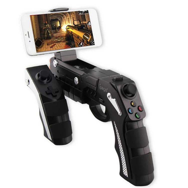 

PG9057 Wireless Bluetooth Game Controller Gun Design Gamepad for Smartphone, Black