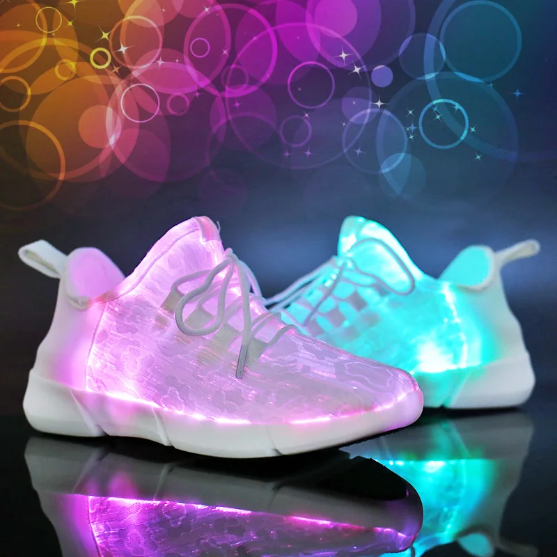 
Safety light up shoes for girls boys men women USB recharge glowing sneakers high quality led fiber optic shoes 
