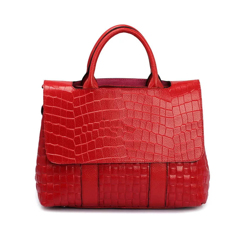 

Genuine Leather Women Crocodile large capacity ladies handbags Brand Design Tote Women Bag Lady Purse