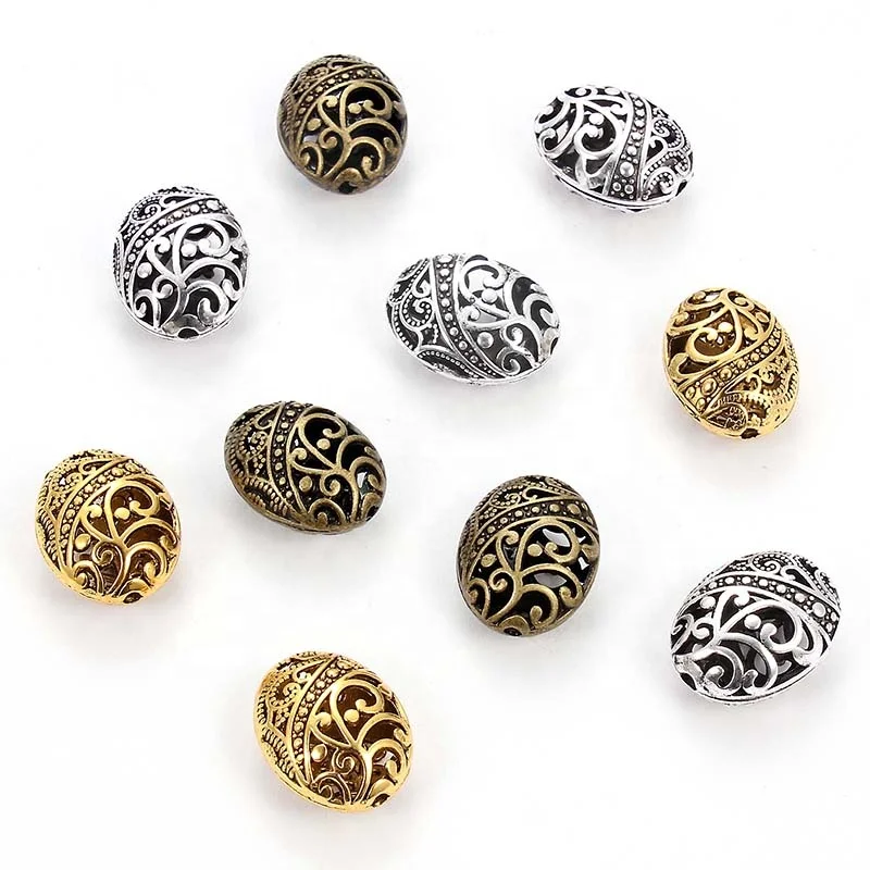 

11x17x22mm Trendy Tibetan Silver Antique copper gold Plated Ellipse Shaped Hollow Spacer Bead DIY Jewelry Making Bracelets