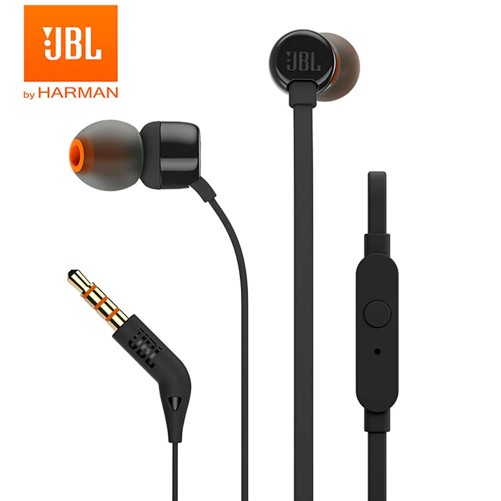 JBL T110 3.5mm Wired Headphones Stereo Music Bass Headset Sports Earphone In-line Control Hands-free with Mic