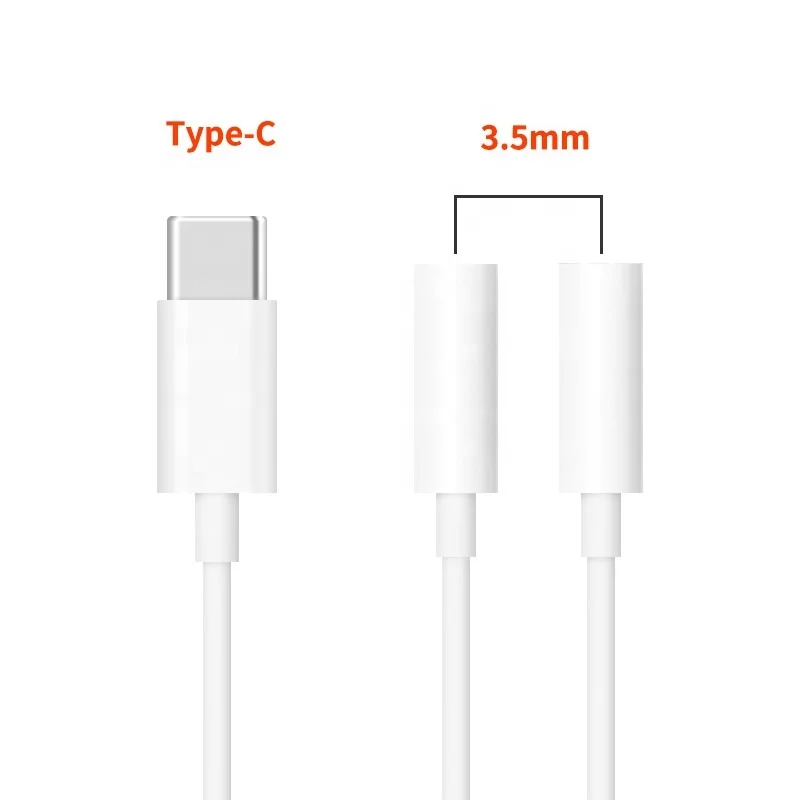 

Dual 3.5mm stereo jack female to usb type c y splitter adapter cable, Black,white,gold,customize