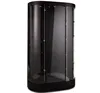 Retail 45" Display Case w/ Curved Front, Locking Hinged Door, LED Track Lights - Black