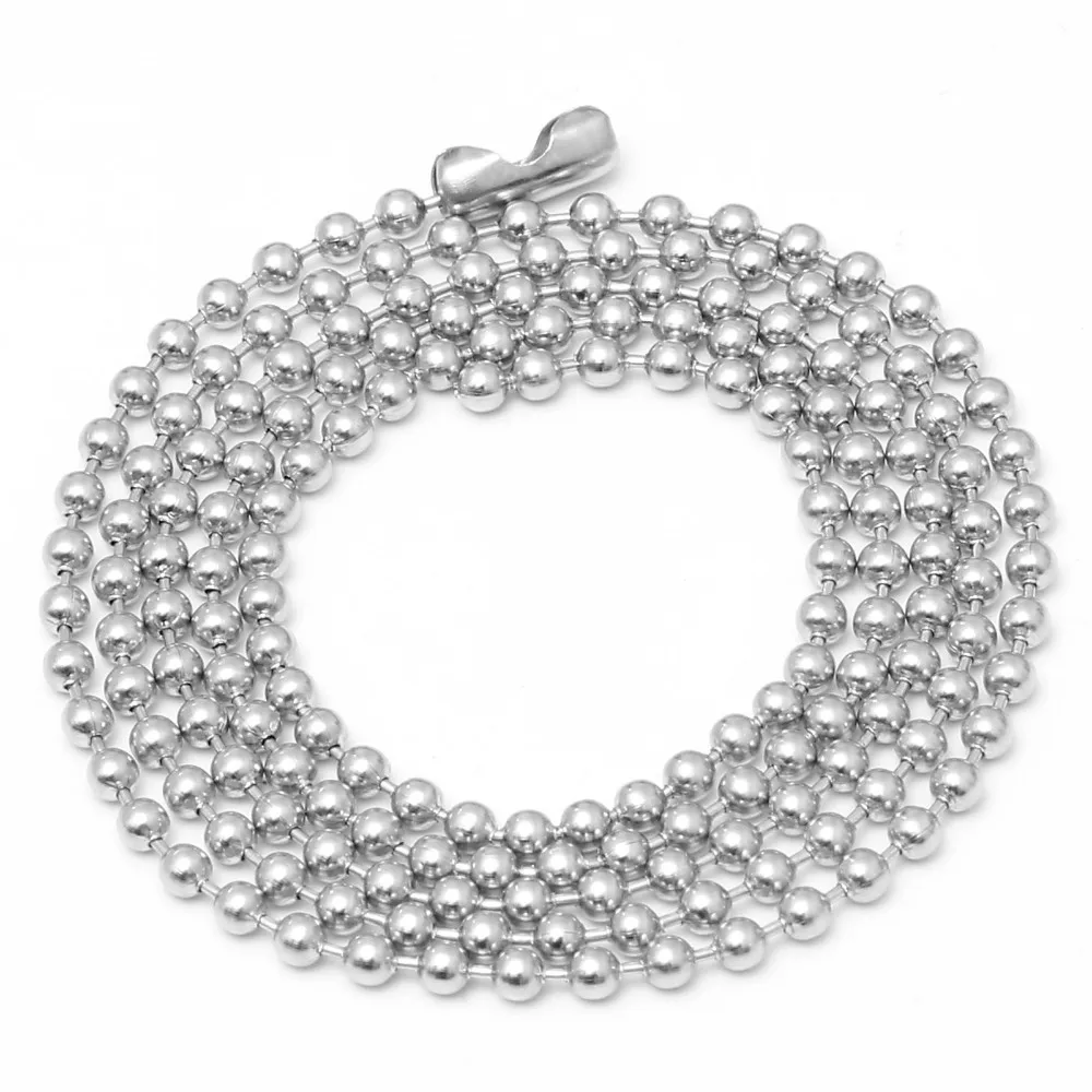 

316L Stainless Steel  Adjustable 50cm 55cm 60cm 65cm 70cm 75cm 80cm Bead Chain Necklace Charms, Silver
