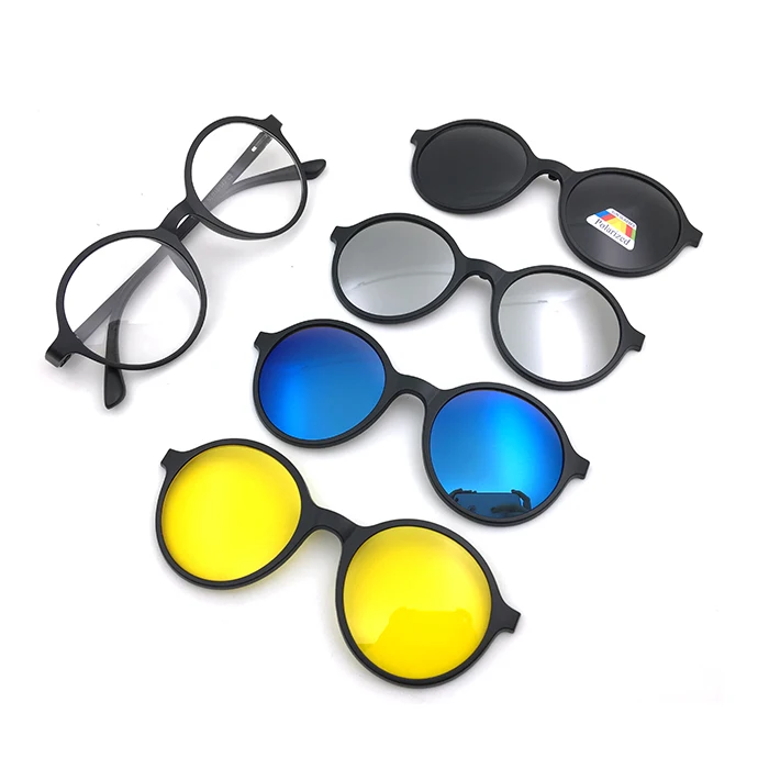 

2021 Polarized Magnetic 4 Clip On Sunglasses Different Color Lens