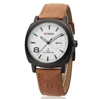 

Low MOQ CURREN 8139 men quartz watch sport leather strap wristwatches relogio masculino