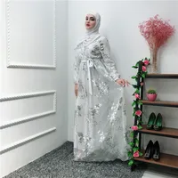 

Fashion islamic floral shinning sequins luxury full length EID muslim women dress long abaya dubai