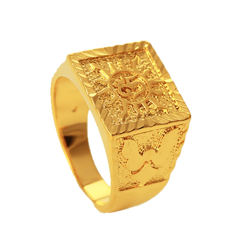 xuping fine jewellery dubai 24K gold plating copper alloy big ring, ring for man