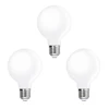 3 Packs G80 Globe Edison E27 LED Energy Saving Light Bulbs 6W Omnidirectional Warm White 3000K/Cold White 5000K Light