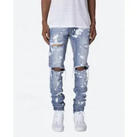 

New Pattern Stylish Hip Hop Ripped Denim Jeans Paint Men