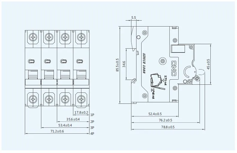 Mcb47100 3 100 c. Ycb9-80m 2p.